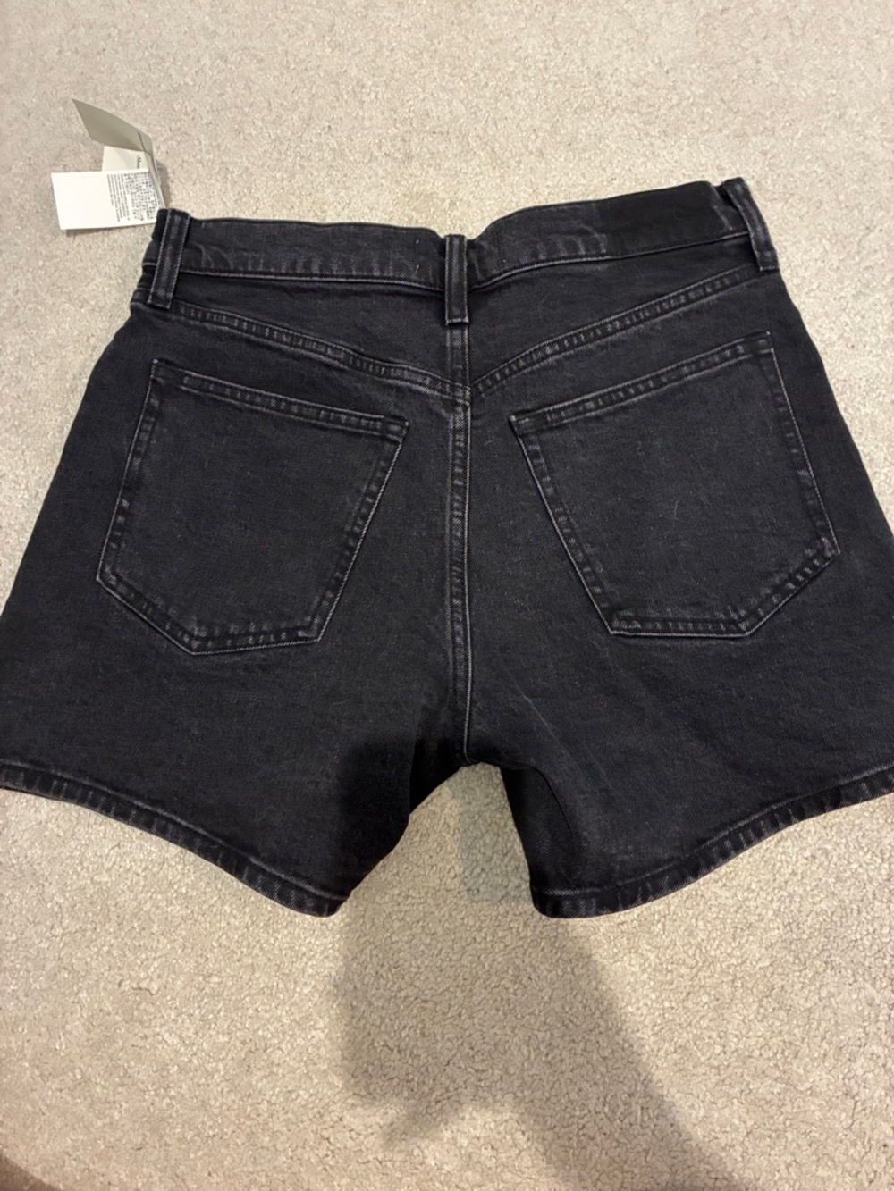 Women’s Abercrombie & Fitch Black denim High-Rise Dad Shorts size 28 - Picture 2 of 6